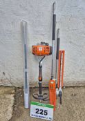 A STIHL KM111R Petrol Engined Multi Tool Hedge Cutting Attachment and Chain Saw Pruner with 1M