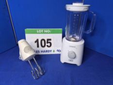 A Kitchen Lot comprising A KENWOOD Blender and A KENWOOD Hand Held Whisk (Note: Mixer Needs a New