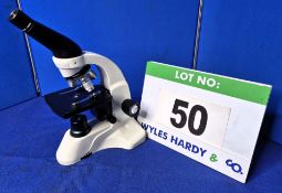 A MOTIC BA50 Biological Microscope with 4/010, 10/0.25 & 40/0.655 Magnification