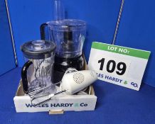 A Kitchen Lot comprising A RUSSELL HOBBS Food Processor and associated Attachments and A KENWOOD