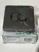 25 x SCHNEIDER GGBL501BMB 13A DP Switched FCU LISSE Screwless MOCHA Bronze Black Inserts