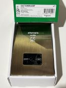 15 x SCHNEIDER GU7490BABP Screwless 2G 115/230V Shaver Sockets Antique Brass