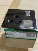 20 x SCHNEIDER GU2410BBN 1 Gang 13A Switched Sockets Screwless Black Nickel Black Inserts