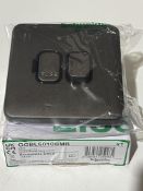 25 x SCHNEIDER GGBL501BMB 13A DP Switched FCU LISSE Screwless MOCHA Bronze Black Inserts