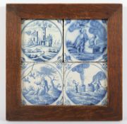 vier Wandfliesen, Fayence, Delft, 17./18.Jh.