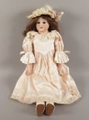 große Porzellankurbelkopfpuppe, Armand Marseille, E.19.Jh.