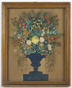 Biedermeier-Papierbild, Zum Andenken, R.