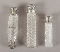 drei Flakons, Glas, England, 19.Jh.