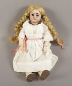 Porzellankurbelkopfpuppe, Heinrich Handwerck, Waltershausen, um 1900