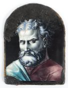 Miniaturportrait eines bärtigen Mannes, stark besch., wohl Limoges, um 1700