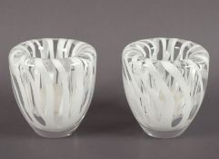 Paar Teelichter, Glas, Salviati, Murano