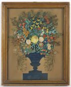 Biedermeier-Papierbild, Zum Andenken, R.