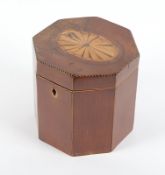 Teacaddy, Nussholz, mit Intarsien, England, 19.Jh.