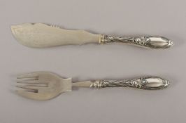 Jugendstil-Fischvorlegebesteck, deutsch, um 1900