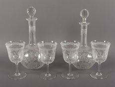 Paar Karaffen und vier Weingläser, Roxana, Baccarat