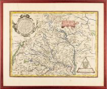 Pavel Fabricius (1519-1589) MAP OF MORAVIA Hand-coloured engraving on paper, 35x47 cm (47.5x57 cm).