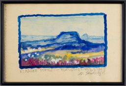 Alexandr Skalický (1932) FAREWELL TO THE KLADSKÉ BORDERLANDS III 2025Watercolour on paper, 21.5x