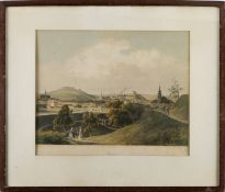 František Xaver Sandmann (1805-1856) TWO BRNO VEDUTE 1852I. Brno from the Zderad Column: hand-co