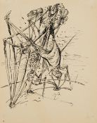 Václav Zykmund (1914-1984) SURREALIST DRAWING 1940Ink drawing on paper, mounted on cardboard, 27