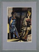 Pravoslav Kotík (1889-1970) TWO FIGURES 1928Hand-coloured ink drawing on paper, 24.5x16.8 cm (37