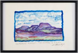 Alexandr Skalický (1932) FAREWELL TO THE KLADSKÉ BORDERLANDS IV 2025Watercolour on paper, 21.5x3