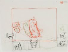 Zdeněk Miler (1921-2011) LITTLE MOLE 1965-66Set of three original concepts for an animated film: