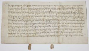 Elsass - Verkaufsbrief. Deutsche Urkunde auf Pergament.