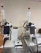 Lot of (2) Used Buchi Rotovapor R300 w/ Electric Lift Rotary Evaporator. Model R300 EL