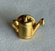 Vintage Gold Tone Watering Can Lapel Pin