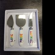 Thirstystone Rainbow Pride Sentiments Cheese Tool Set of 3 NEW