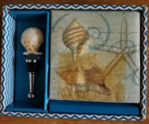 Wine Stopper With Napkin Set "Sea Shell Themed"