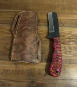 Custom 8" "Dragon Scale" Blade & Leather Sheath
