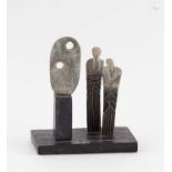 † JOHN MALTBY (1936-2020); 'Looking at Hepworth', a stoneware sculpture, impressed M mark and