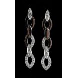CARTIER; a pair of 18ct white gold and diamond Diadea earrings, c. 2000, designed as an