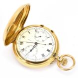 ASPREY & CO, NEW BOND STREET; a good 18ct yellow gold crown wind full hunter pocket watch, with stop