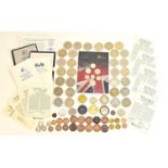 A collection of mostly Elizabeth II commemorative coins, some from the Kings and Queens of Great