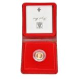 An Elizabeth II proof half sovereign, 1980, encapsulated, with case.