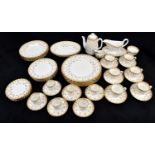 SPODE; a ‘Fleur de Lys Gold’ pattern part dinner, tea and coffee service, comprising six dinner