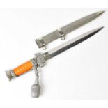 A WWII German Third Reich 'Deutsch Rote Kreuz' (DRK) Social Welfare officer's dagger with unmarked