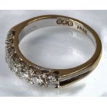 BOODLE & DUNTHORNE; an 18ct white gold half-eternity ring, set with seven diamonds, approx. 1/2ct,