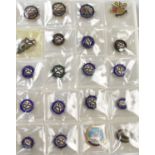 Ninety-nine enamelled and other shipping line badges, tokens, key rings, and pin badges, to