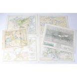 Six maps, comprising Map of England with the Routes of the Extra Posts & the principal Circles of