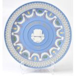 WEDGWOOD; a limited edition tri-colour jasperware commemorative plate and The Etruria Collection