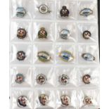 Eighty-nine shipping line enamelled and other badges, including HMS Metagama, SS Minnedosa, SS