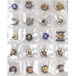 One hundred and seven enamelled and other shipping line badges and buttons, to include RMS