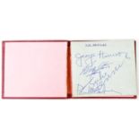 THE BEATLES; a vintage autograph book containing one complete page of autographs, comprising