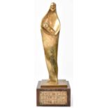 † ARTHUR DOOLEY (1929-1994); bronze sculpture, a Madonna and child figure 'Mother of the Beatles',