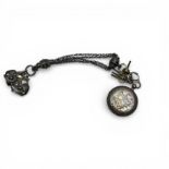 19th Century Silver Pocket Watch on Chatelaine