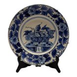 Large 17th-century majolica dish, fruit bowl.