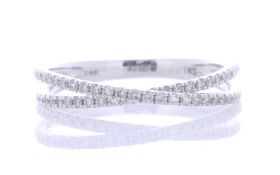 14ct White Gold 'X' Crossover Diamond Ring 0.33 Carats